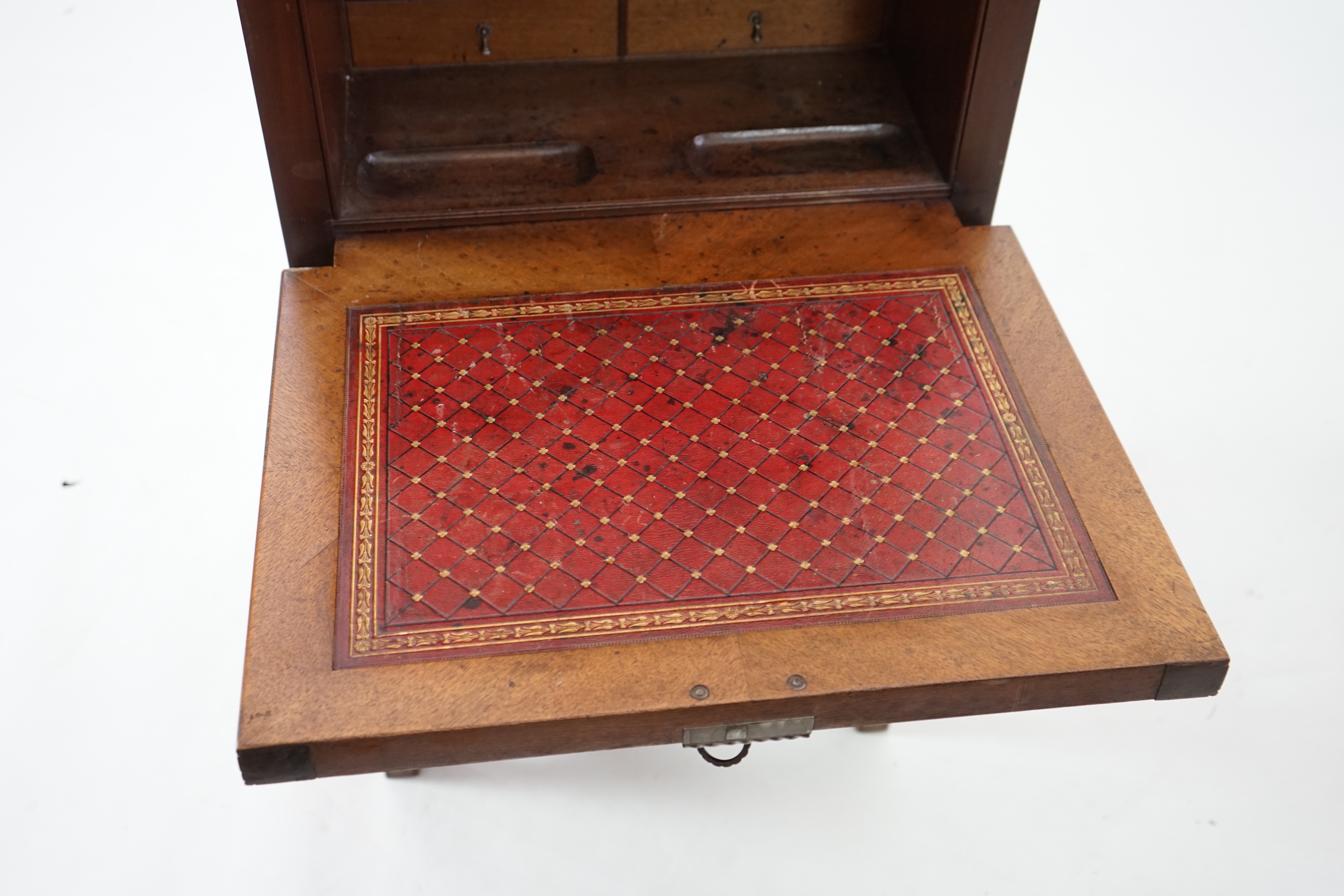 A Victorian Aesthetic Period walnut fall front desk attributed to Bruce James Talbert (1838-1881)